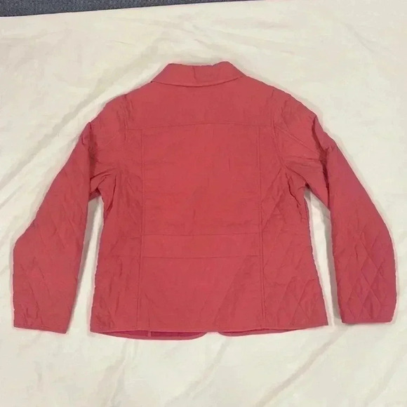 Vintage 90s L.L. Bean Quilted Riding Jacket Pink Full Zip Pockets nylon M Pet - Picture 8 of 10